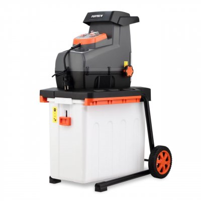 FUXTEC Broyeur de v&eacute;g&eacute;taux &eacute;lectrique  FX-EGH2800B 2800 W bac 60 L coupe branches diametre 44mm IPX4
