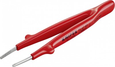 KNIPEX Brucelle De 145mm Droite - Isol&eacute;e 1000v - Pointes Rondes - Chrom&eacute;e