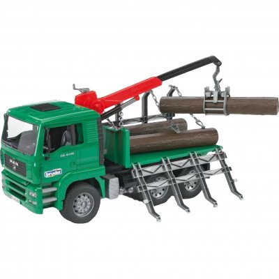 BRUDER  - Camion MAN porte troncs avec grue et 3 troncs - 43 cm