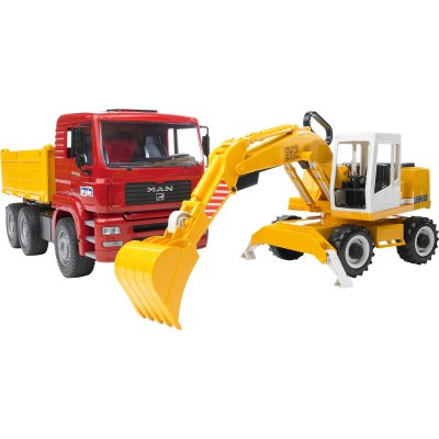BRUDER  Man TGA Tipping Voiture Avec Pelle Liebherr (02751) 