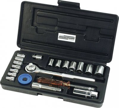 BRUDER MANNESMANN Br&uuml;der Mannesmann set 206de cl&eacute;s &agrave; douille 1/4 et 3/8 pouce 20-pi&egrave;ces