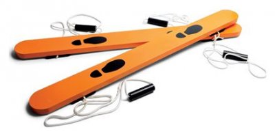 BS TOYS  skis de randonn&eacute;e en bois 90 cm orange - 2 pi&egrave;ces