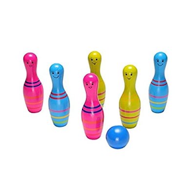 BS TOYS  Skittles Junior Wooden Bowling Game For Kids Ages 3 & Up