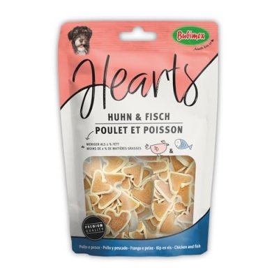 BUBIMEX  Friandise molle en forme de coeur au poulet et poisson - 100g