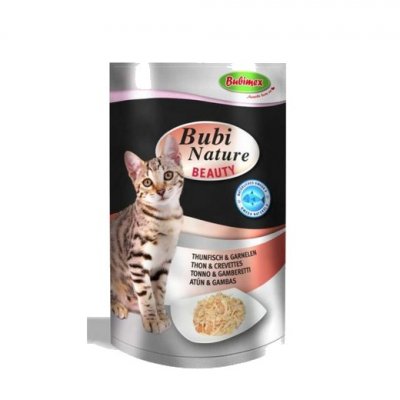 BUBIMEX  P&acirc;t&eacute;e Bubi Nature Beauty Thon Crevettes pour Chat 70g