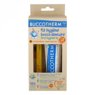 BUCCOTHERM  Kit Hygi&egrave;ne Bucco-Dentaire Ice Tea P&ecirc;che 7-12 Ans
