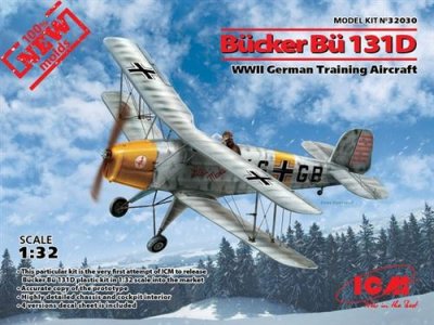ICM B&uuml;cker B&uuml; 131d,wwii German Training Aircraft(100% New Molds)- 1:32e -