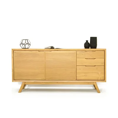 Buffet 2 Portes & 3 Tiroirs Fiftees 170cm Naturel