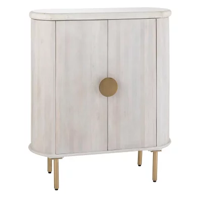 Buffet 2 Portes En Marbre ""noor"" 116cm Blanc Cass&eacute;