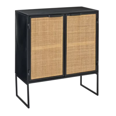 Buffet 2 Portes ""rickey"" 89cm Noir & Naturel