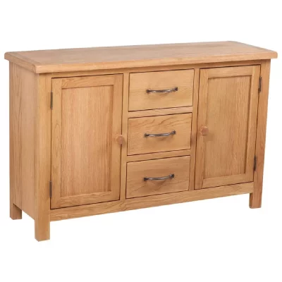 Buffet avec 3 tiroirs 110 x 33,5 x 70 cm Bois de ch&ecirc;ne massif vidaXL