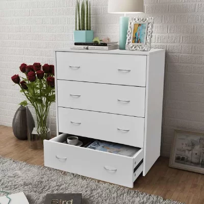 Buffet avec 4 tiroirs 60 x 30,5 x 71 cm blanc