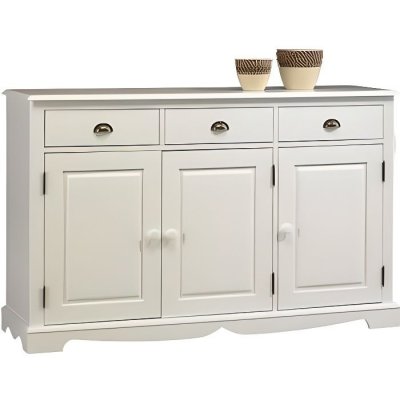 Buffet Blanc 3 Portes 3 Tiroirs