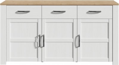 Buffet Bohol - Furniture To Go - Riviera ch&ecirc;ne et blanc 166,1x42x87 cm