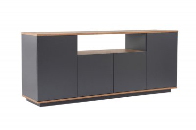 Buffet en bois Arista - 180 x 44 x 75 cm - Gris anthracite