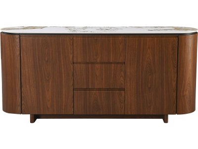 Buffet En Bois Avec Plateau En C&eacute;ramique ""stonea"" - 180 X 40 X 85 Cm -