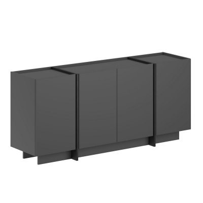 Buffet en bois ""Dorma"" - 180 x 45 x 80 cm - Anthracite / Noir