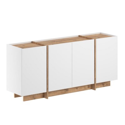 Buffet en bois ""Dorma"" - 180 x 45 x 80 cm - Blanc / Pin Atlantique