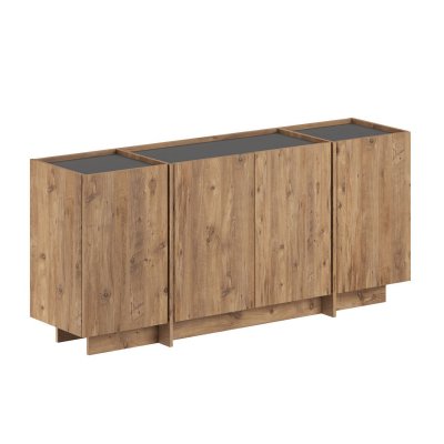 Buffet En Bois ""dorma"" - 180 X 45 X 80 Cm - Pin Atlantique / Anthracite