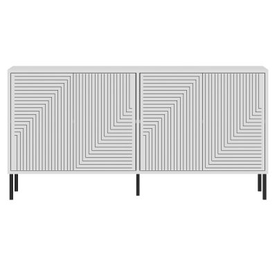 Buffet En Bois ""evolet"" - 150 X 36 X 75 Cm - Blanc