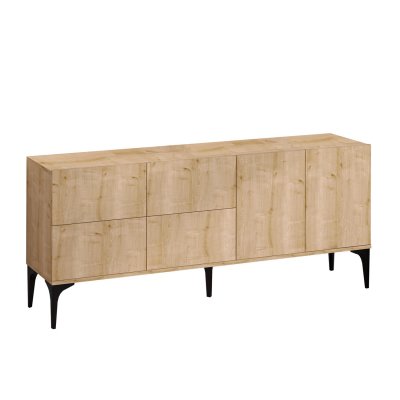 Buffet En Bois ""laika"" - 180 X 40 X 80 Cm - Beige