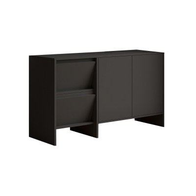Buffet en bois ""Laris 130"" - 130 x 44 x 82 cm - Gris anthracite