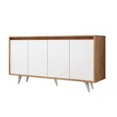 Buffet en bois Shans - 140 x 40 x 86 cm - Blanc