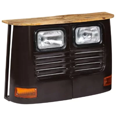 Buffet en forme de camion Bois de manguier massif Gris fonc&eacute;