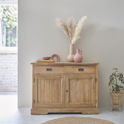Buffet en teck massif 120 cm - Naturel