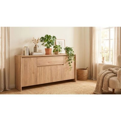 Buffet Genf - Chene Jackson - 4 Portes, 1 Tiroir - 163,5 X 40 X 85 Cm