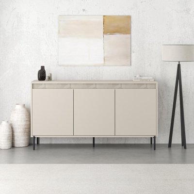 Buffet GRETA 3 portes cr&egrave;me 150 x 40 x 80 cm