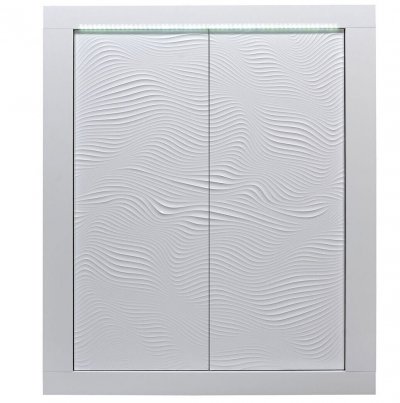 Buffet haut ECLIPSE - LEDs - MDF laqu&eacute; blanc - 2 portes