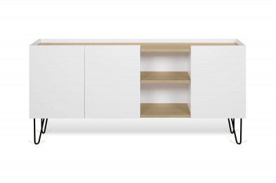 Buffet NINA Ch&ecirc;ne claire Blanc Dimensions: 180cm x 42cm x83cm