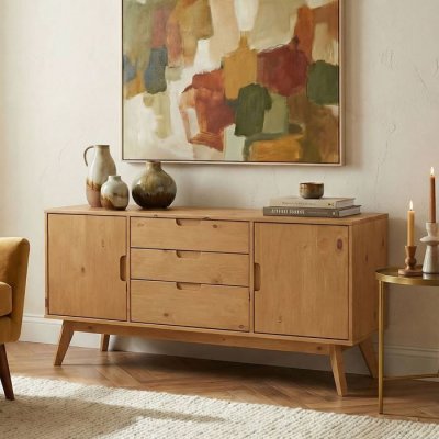 Buffet TIVOLI, 3 tiroirs et 2 portes, finition teint&eacute;e 