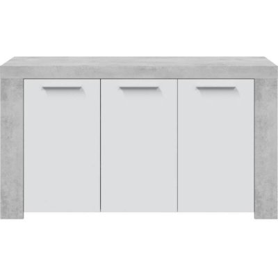 Buffet wendy 3 portes l144cm - blanc / b&eacute;ton FOBUF16620L
