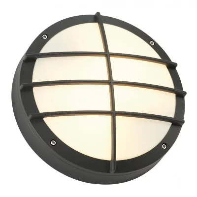 SLV Bulan grid applique, ronde, anthracite, e27, max. 2x 25w, diffuseur pv