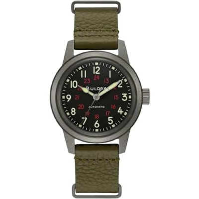 BULOVA  Mixte Adulte Analogique Montre avec Bracelet en Cuir 98A255