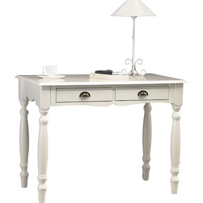 Bureau blanc 2 tiroirs charme