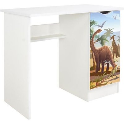 LEOMARK Bureau blanc avec &eacute;tag&egrave;re roma /motif dinosaures/