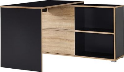 Bureau d'angle tyson 120 x 120cm - anthracite/ch&ecirc;ne