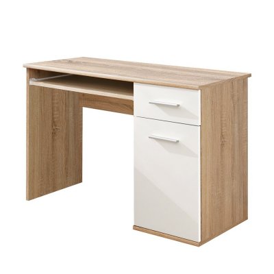 PRICE FACTORY Bureau enfant, Ado avec &eacute;tag&egrave;re coulissante, 1 porte et un tiroir collection denver - Marron - Bois