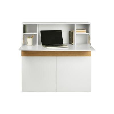 Bureau focus - blanc et ch&ecirc;ne naturel - temahome 9500.052606