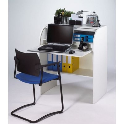 BEAUX MEUBLES PAS CHERS Bureau informatique blanc pivotant - coloris: noir COOL100BLN