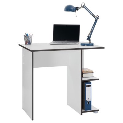 Bureau NOVA, en m&eacute;lamin&eacute; blanc mat et gris