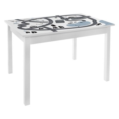 ATMOSPHERA Bureau table enfant Print Douceur - L. 77 x H. 48 cm - Blanc et gris