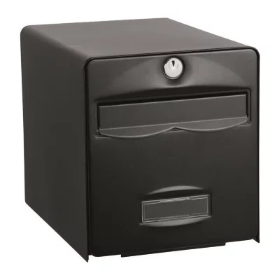 BURG WACHTER  Bo&icirc;te aux lettres Balthazar en acier galvanis&eacute; - 1 porte - Noir