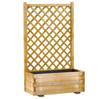 CERLAND Burger Jardini&egrave;re Lierre rectangulaire en Bois avec Treillage Droit