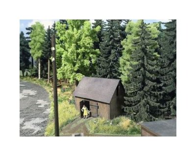 BUSCH  1500&nbsp;en Bois Grange avec pi&egrave;ces de Bois Ho Structure &Eacute;chelle Mod&egrave;le