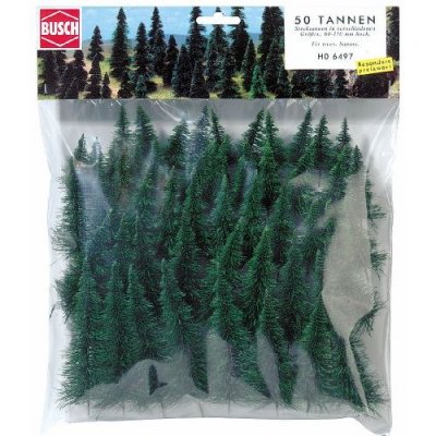 BUSCH  50 assorted trees-H0 - Trains miniatures : d&eacute;cors