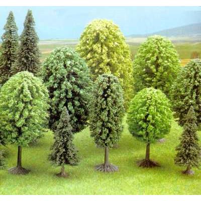 BUSCH  Assortment of 30 forest trees-H0 - Trains miniatures : d&eacute;cors